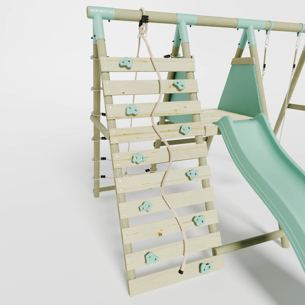 Single Swing with Climbing Wall & Slide