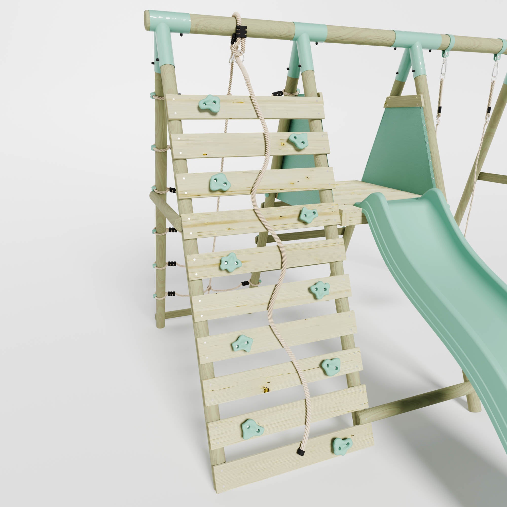 Single Swing with Climbing Wall & Slide