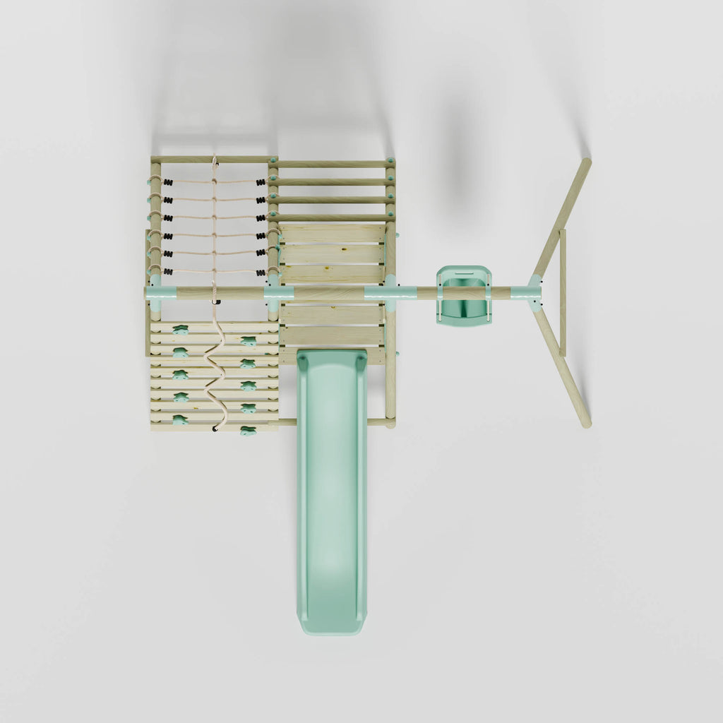 Single Baby Seat Swing with Climbing Wall & Slide