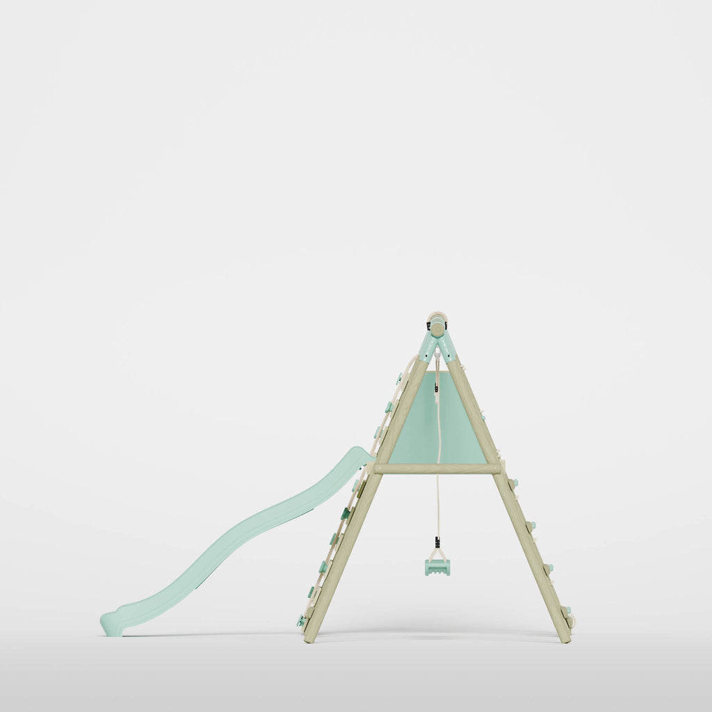 Double Swing with Climbing Wall & Slide