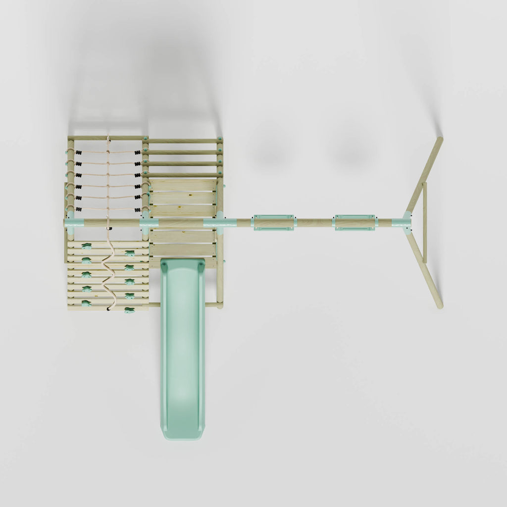 Double Swing with Climbing Wall & Slide