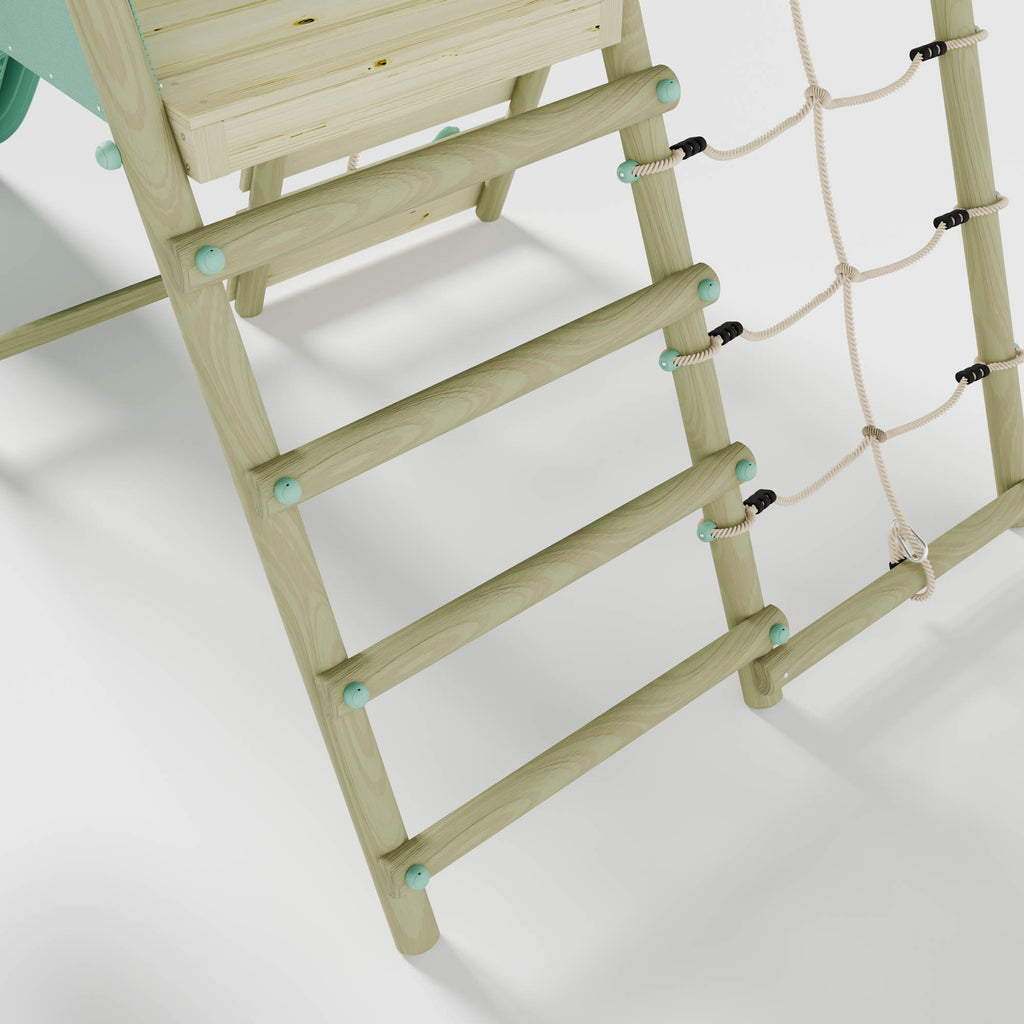 Double Swing with Baby Seat, Slide & Climbing Wall