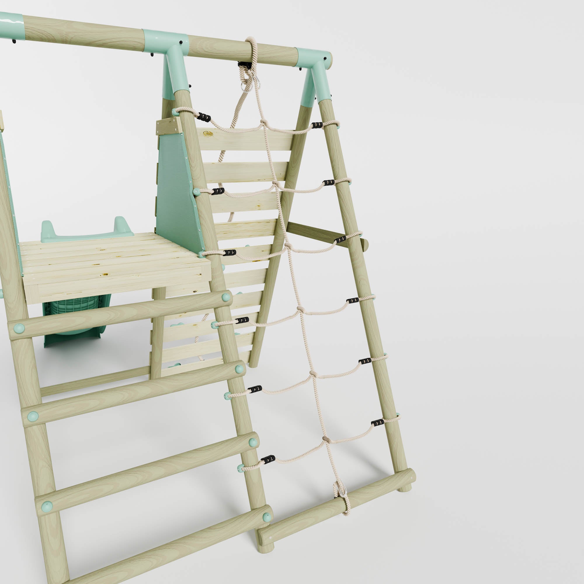 Double Swing with Baby Seat, Slide & Climbing Wall