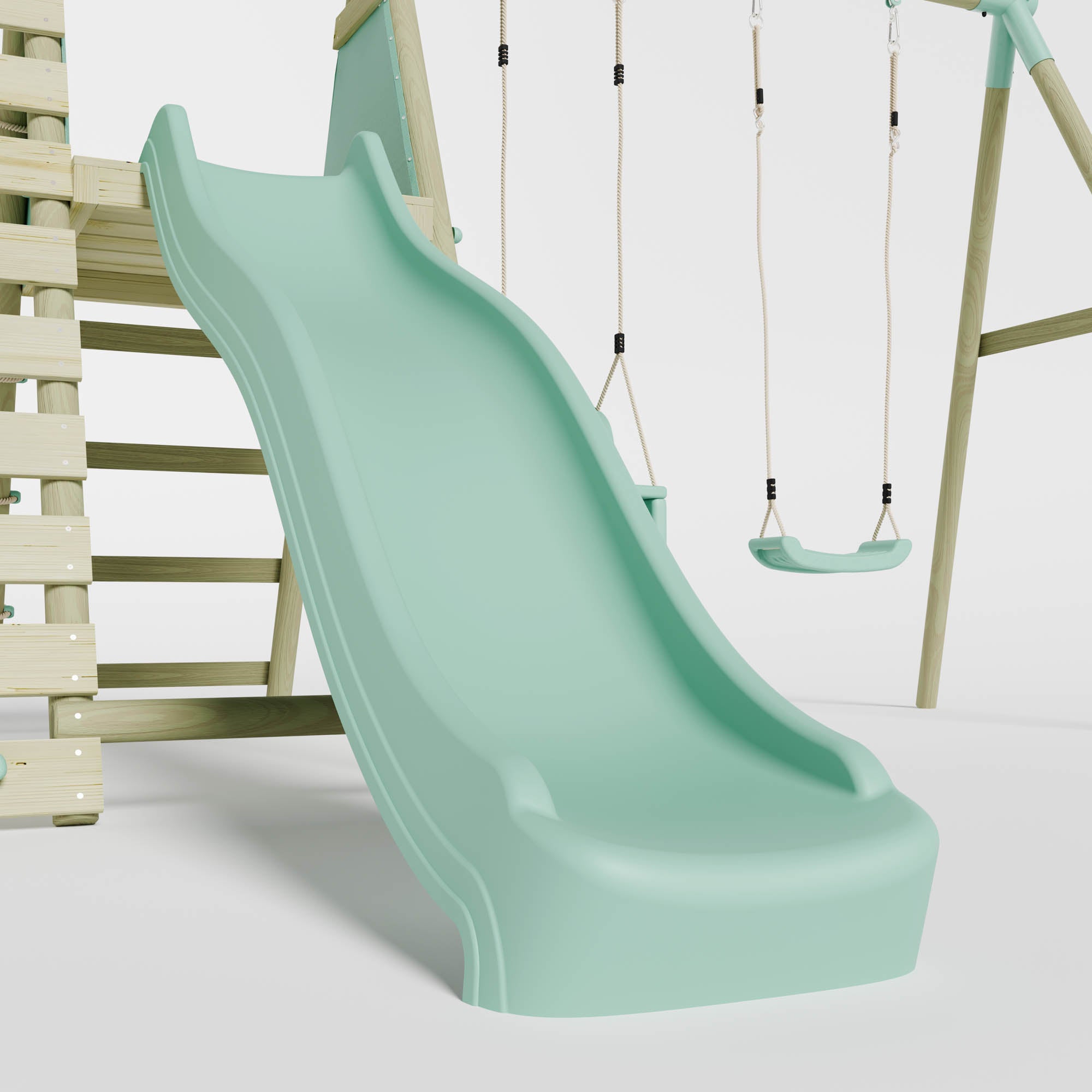 Double Swing with Baby Seat, Slide & Climbing Wall