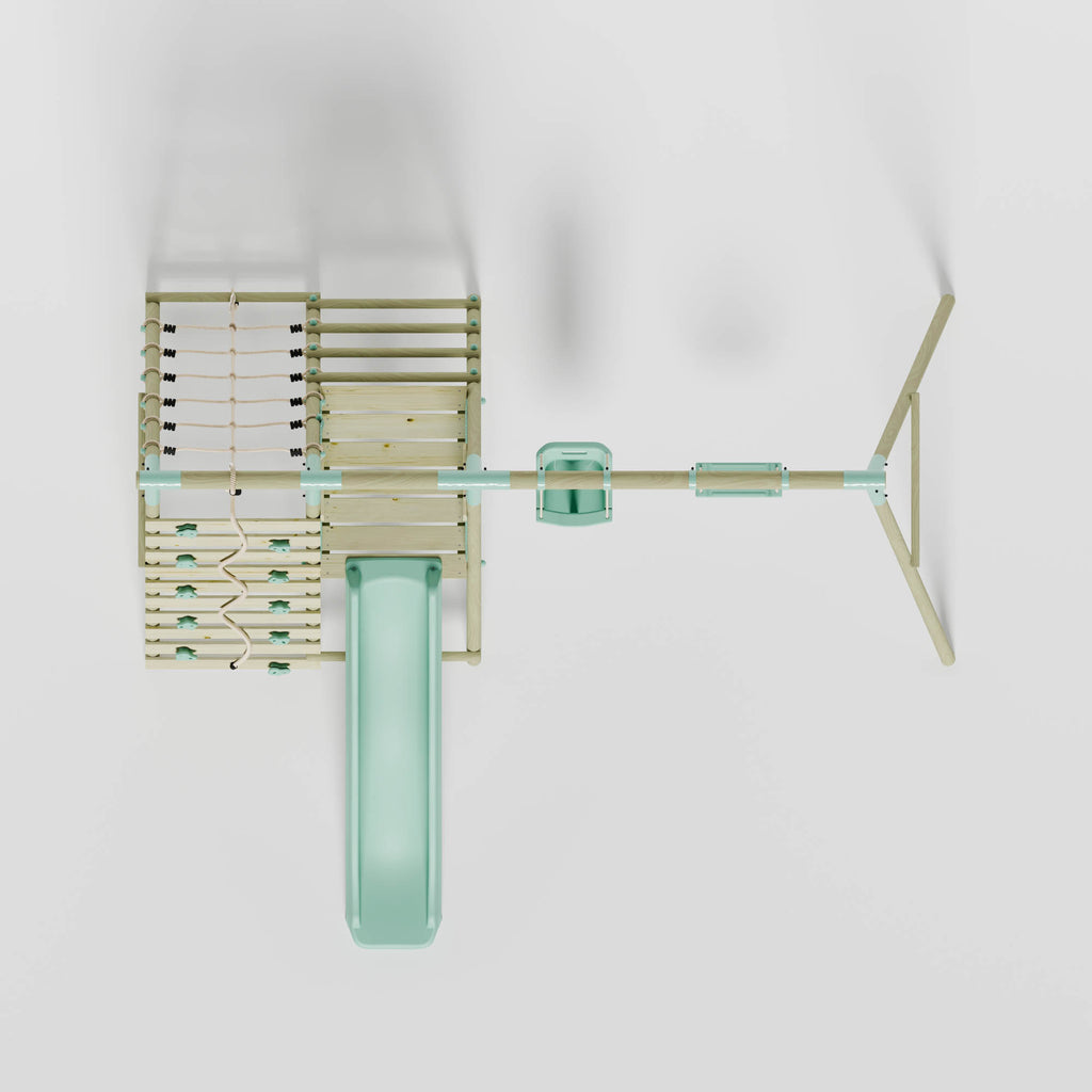 Double Swing with Baby Seat, Slide & Climbing Wall