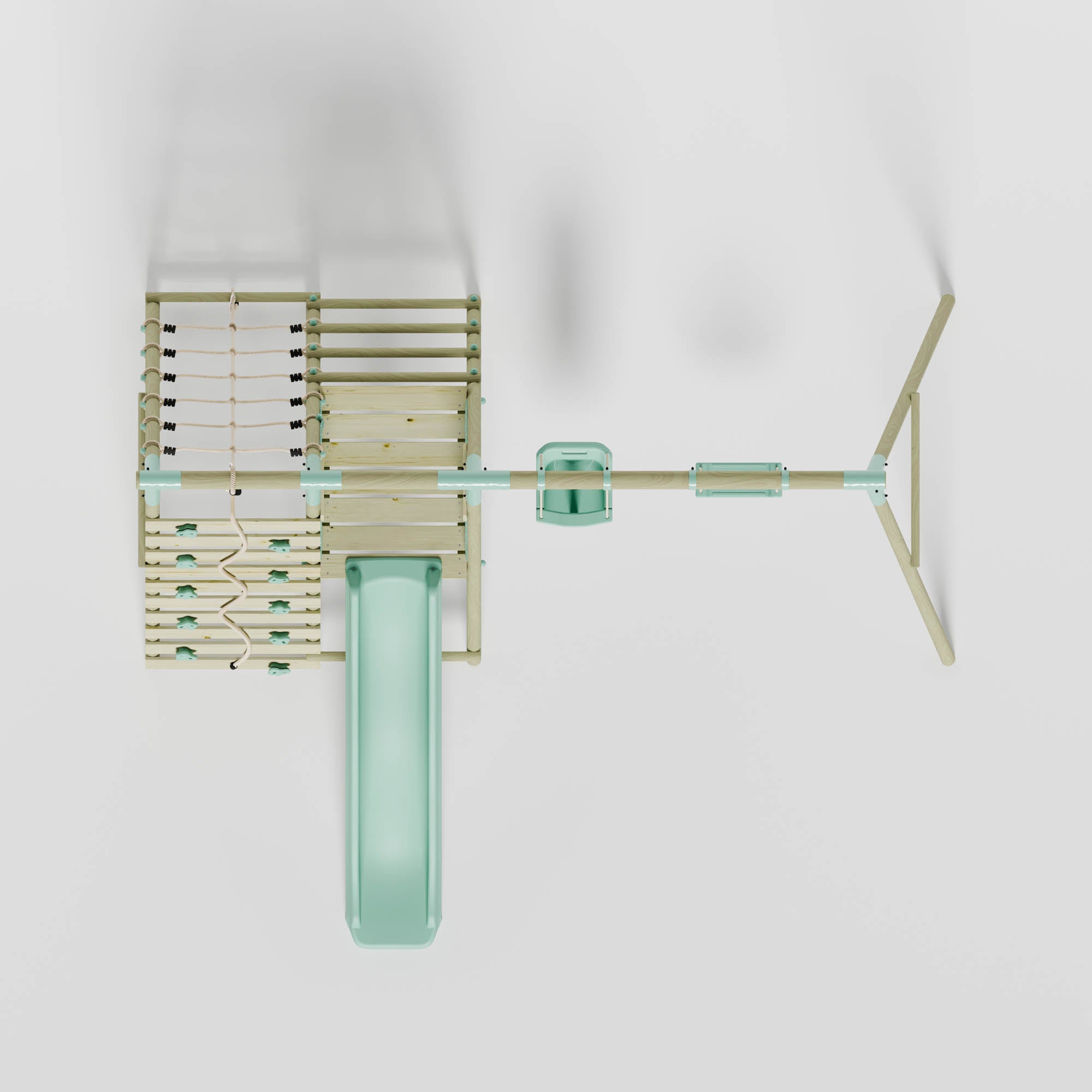 Double Swing with Baby Seat, Slide & Climbing Wall