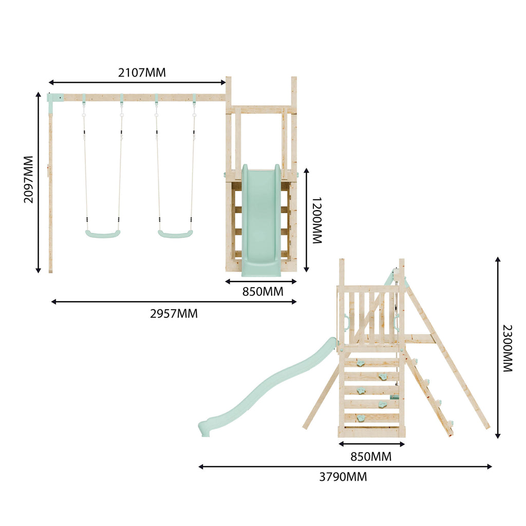 Climbing Frame with Slide & Double Swing