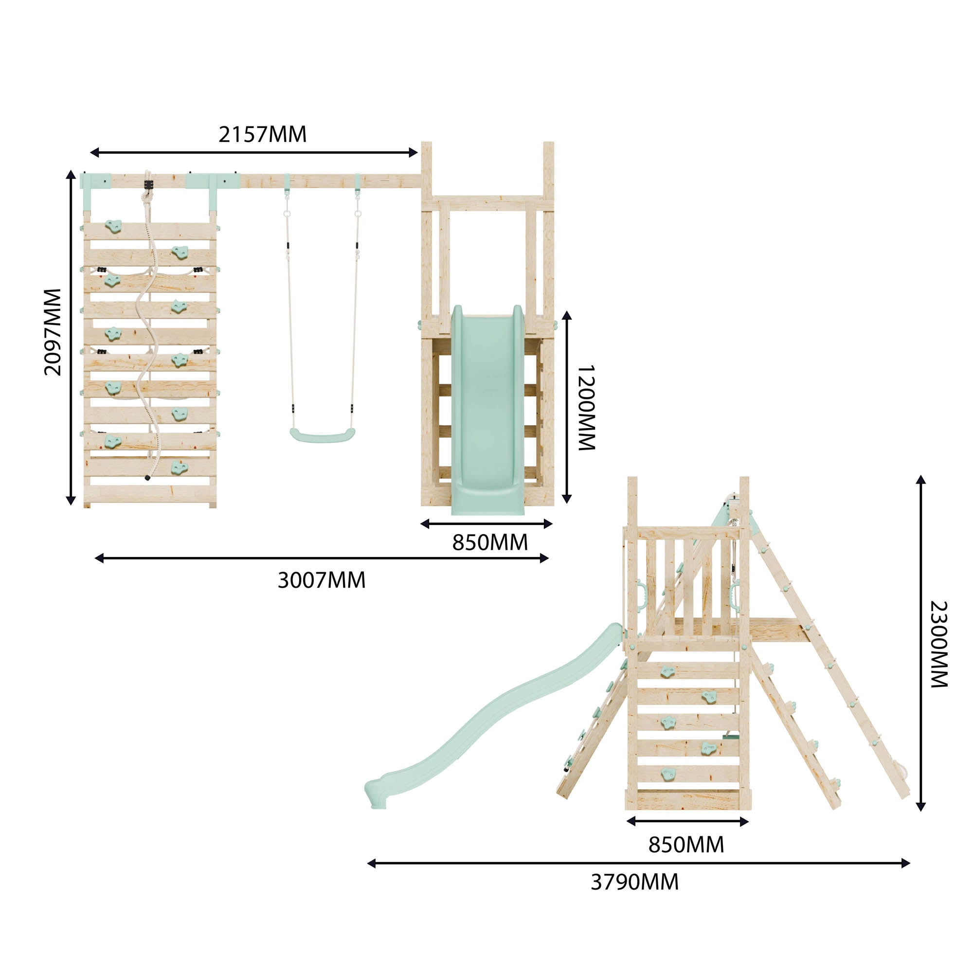 Climbing Frame with Slide, Swing & Climbing Frame