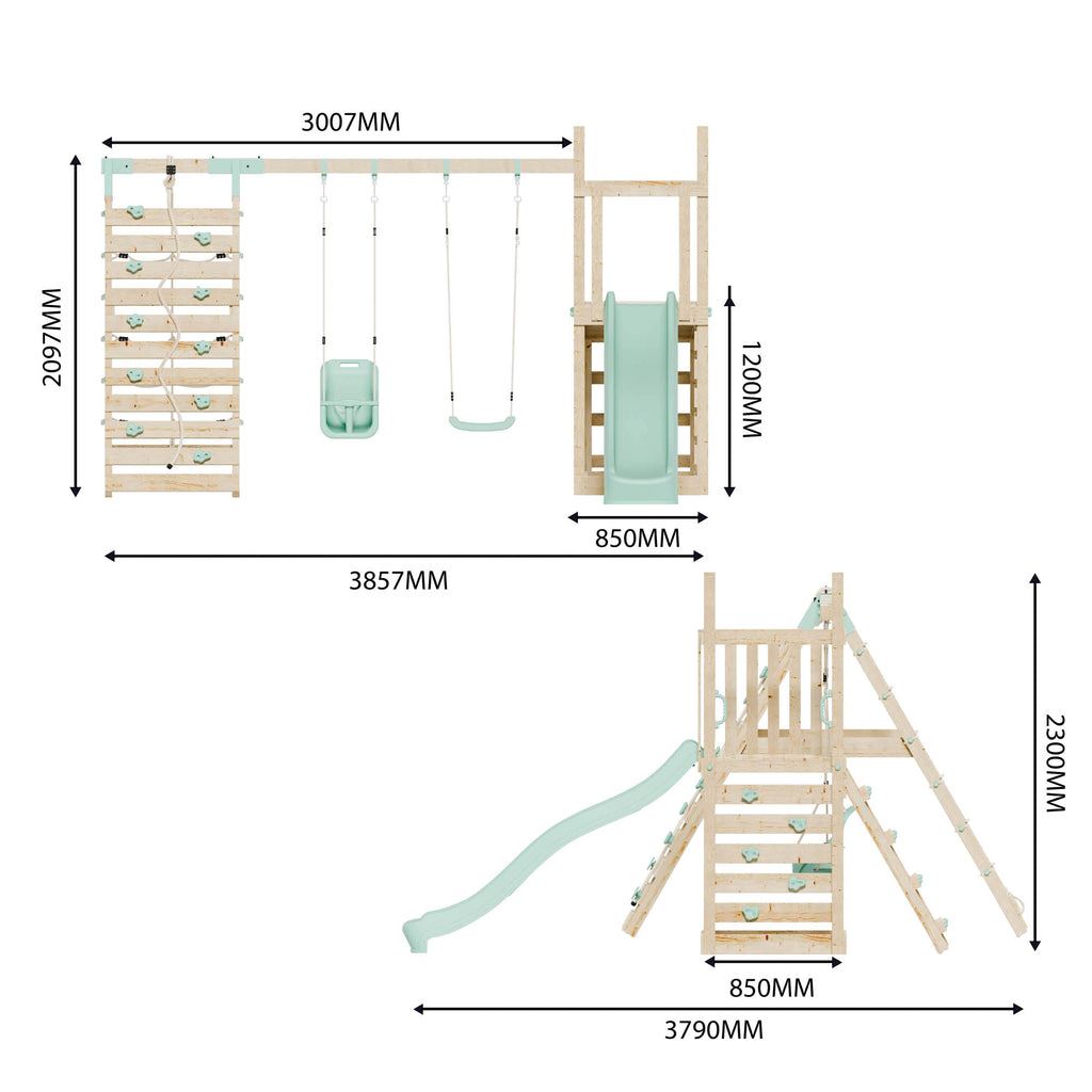 Climbing Frame with Slide, Swing, Baby Swing & Climbing Frame