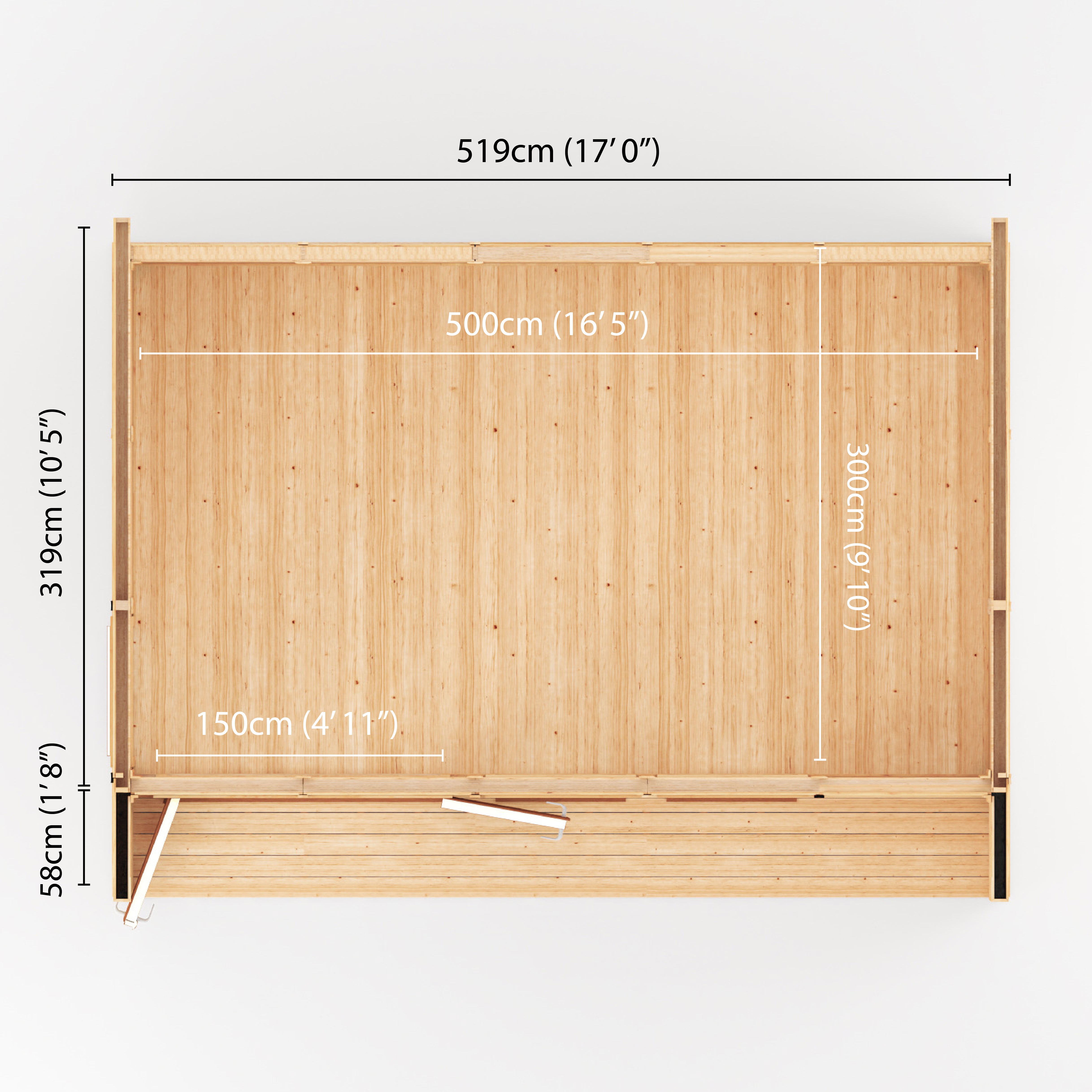 The 5m x 3m Creswell Insulated Garden Room with Oak UPVC
