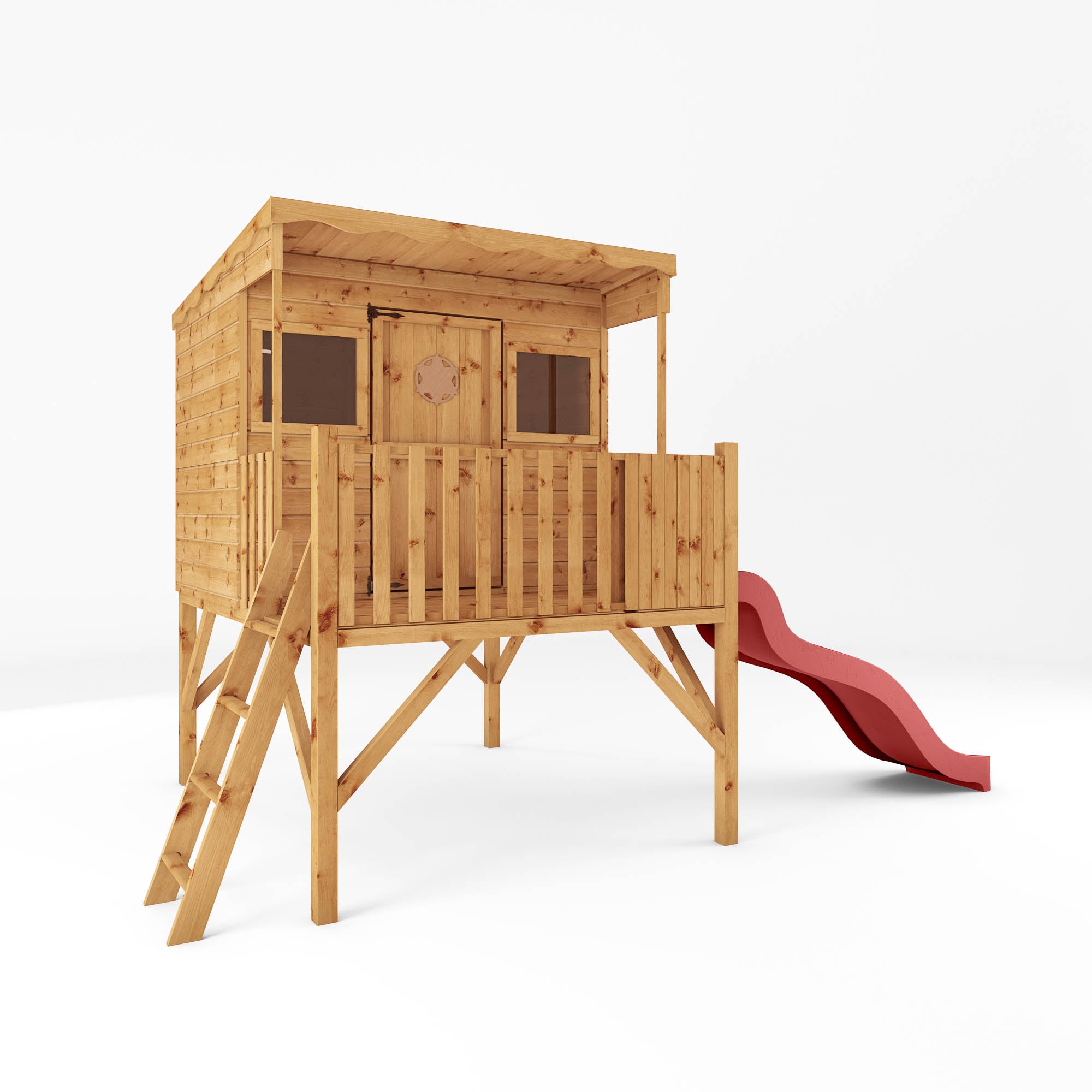 Pent Style Playhouse with Tower and Slide