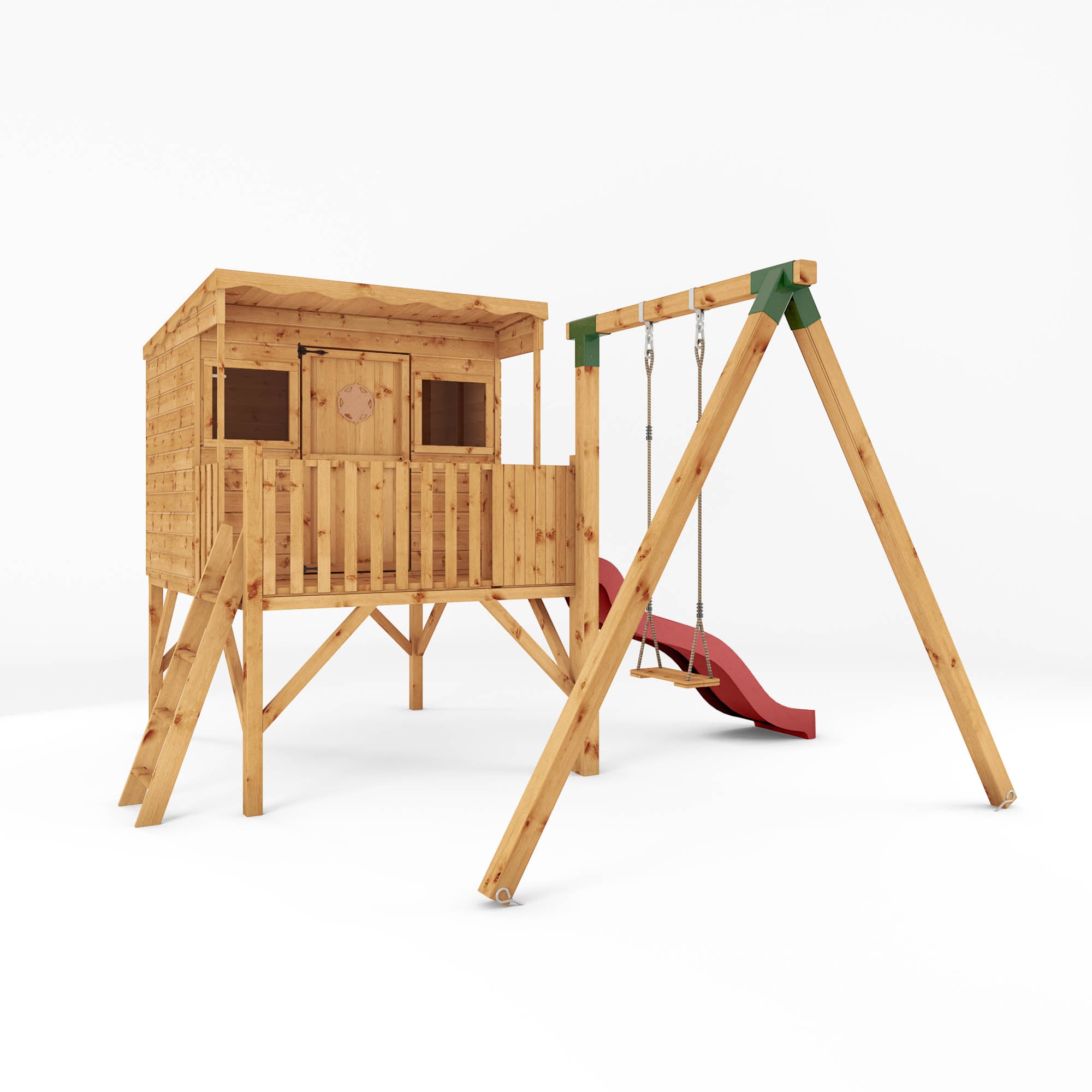 Pent Style Playhouse with Tower and Activity Set