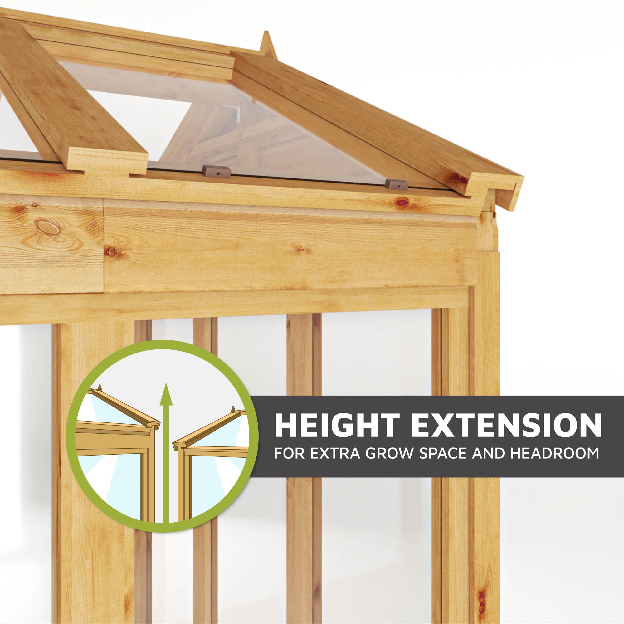 8 x 4 Woodsman Greenhouse Height Extension