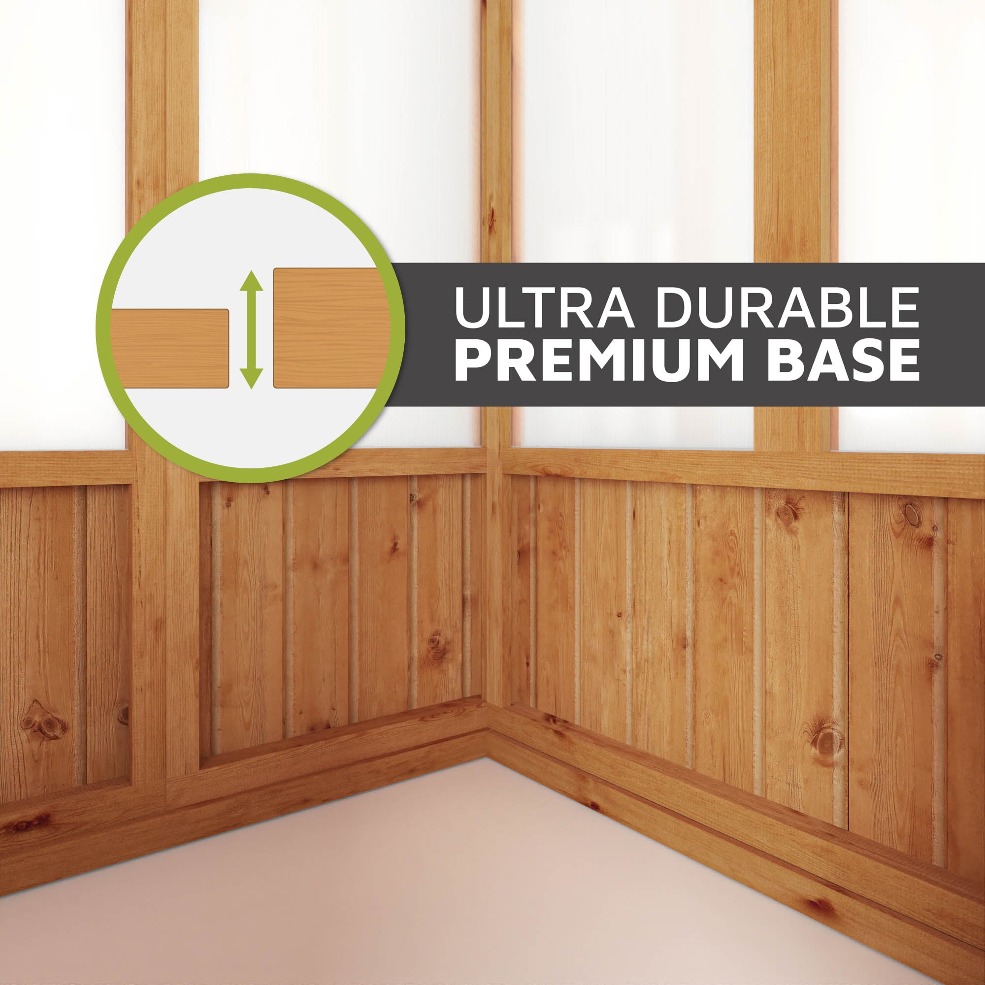 8 x 8 Woodsman Combi Greenhouse Premium Base