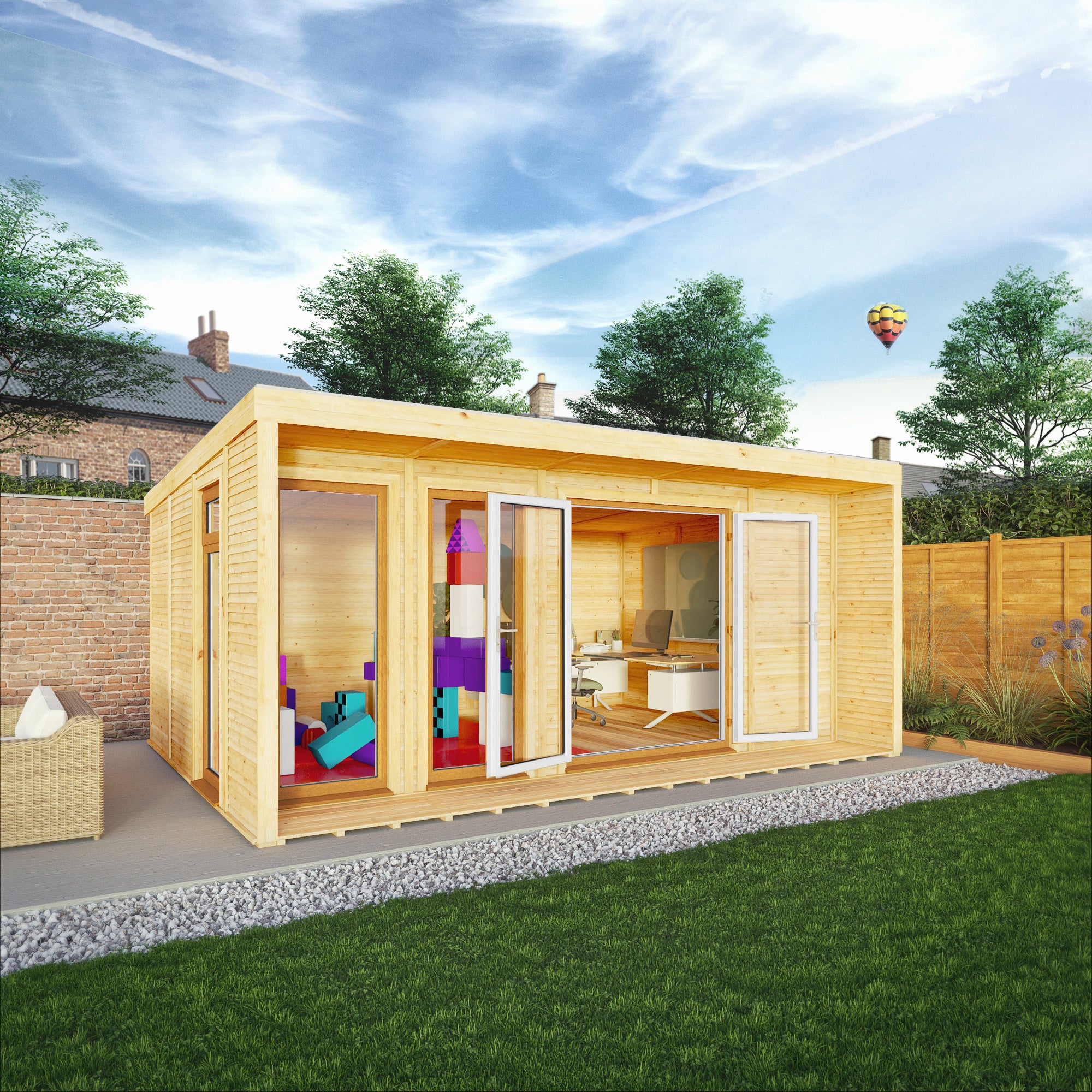 The 5m x 3m Creswell Insulated Garden Room with Oak UPVC