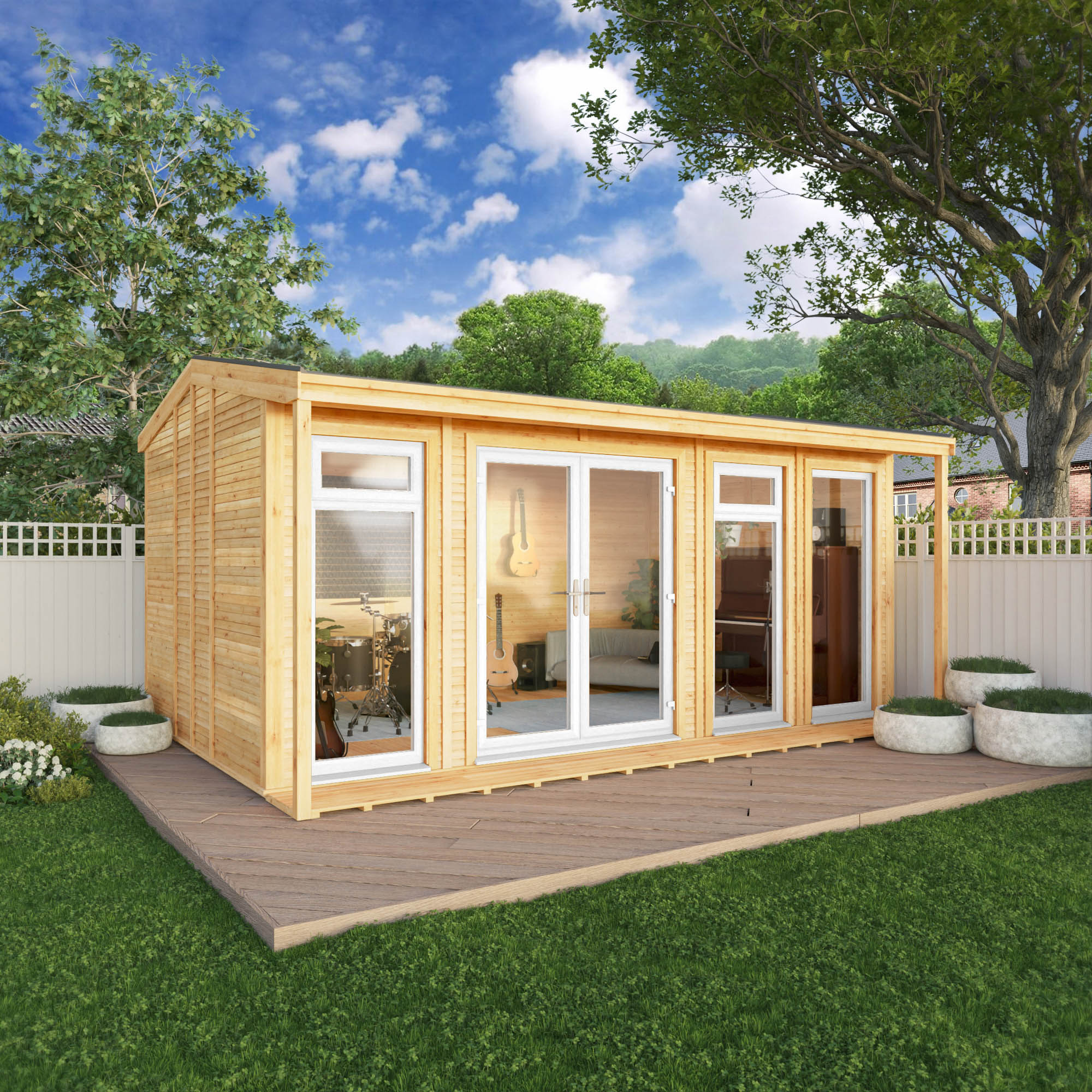 The 5m x 3m Thoresby Insulated Garden Room with White UPVC