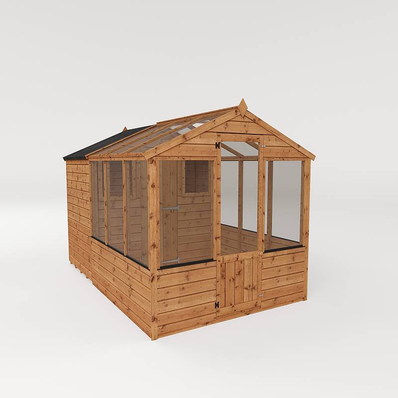 10 x 6 Tongue and Groove Combi Greenhouse and Wooden Storage Shed