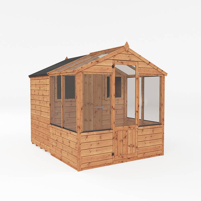 8 x 6 Tongue and Groove Combi Greenhouse and Wooden Storage Shed