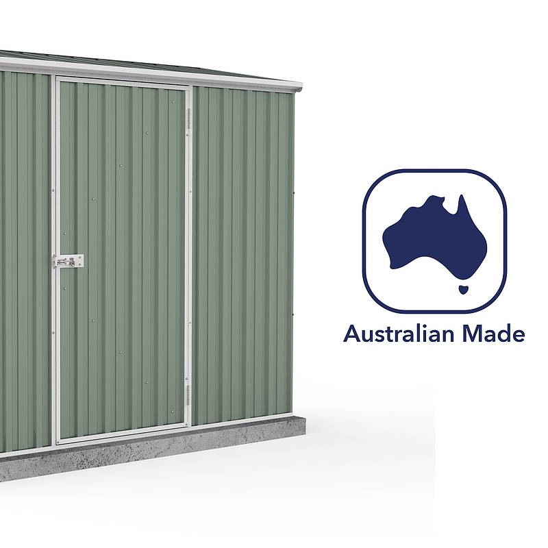 Absco 7' 5 x 3 Pale Eucalyptus Easy Build Pent Metal Shed