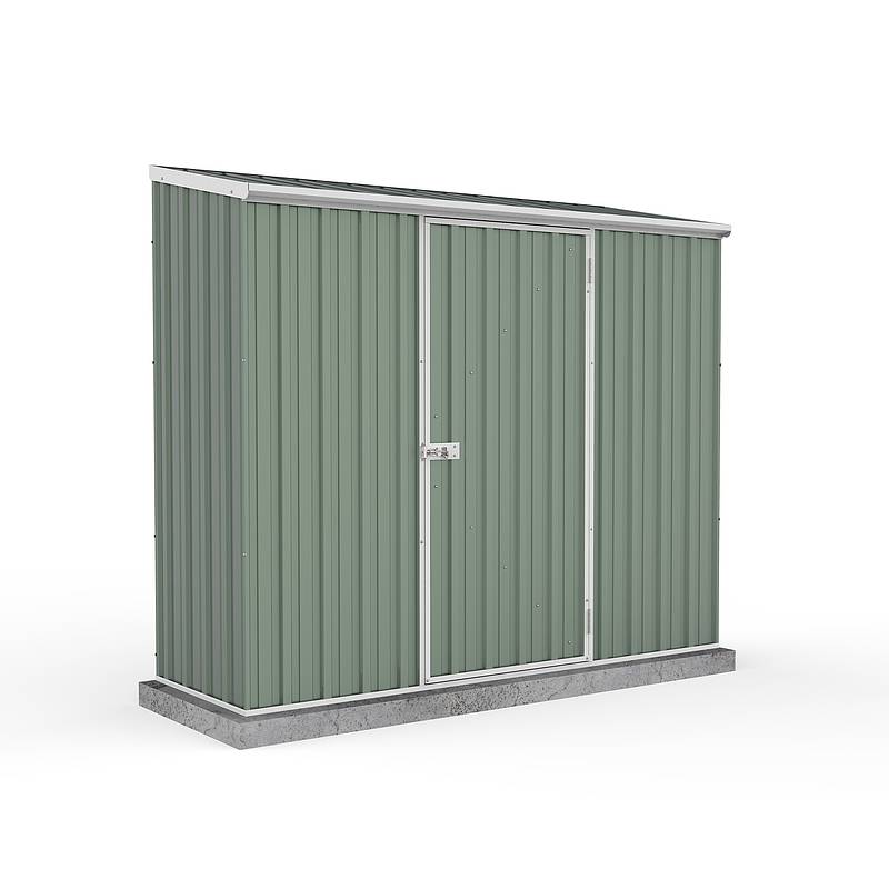 Absco 7' 5 x 3 Pale Eucalyptus Easy Build Pent Metal Shed