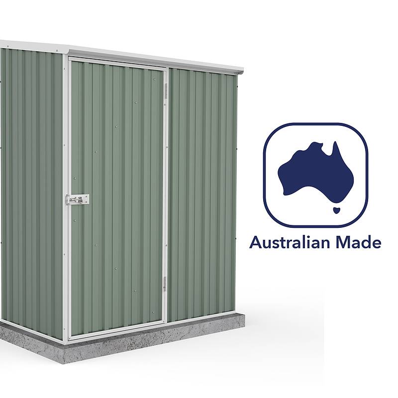 Absco 5 x 3 Pale Eucalyptus Easy Build Pent Metal Shed