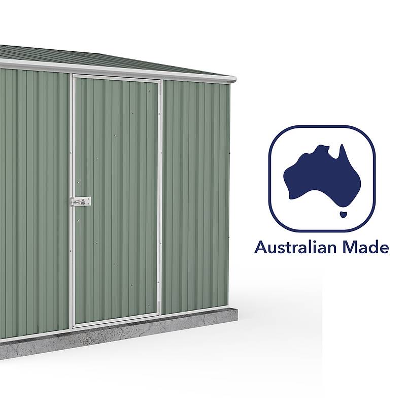 Absco 7' 5 x 5 Pale Eucalyptus Easy Build Pent Metal Shed