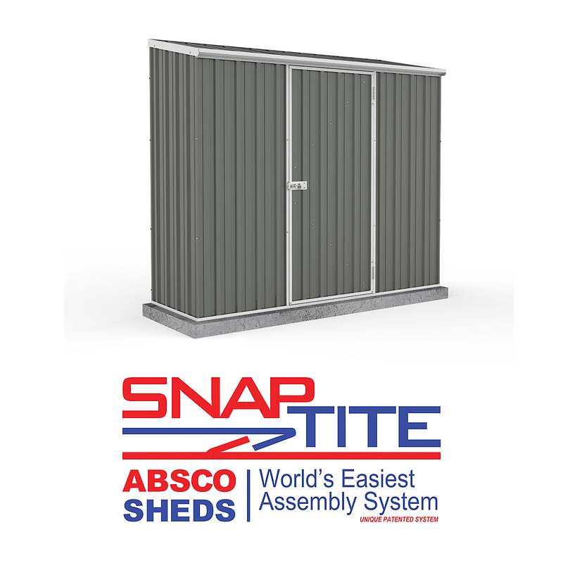 Absco 7' 5 x 3 Woodland Grey Easy Build Pent Metal Shed