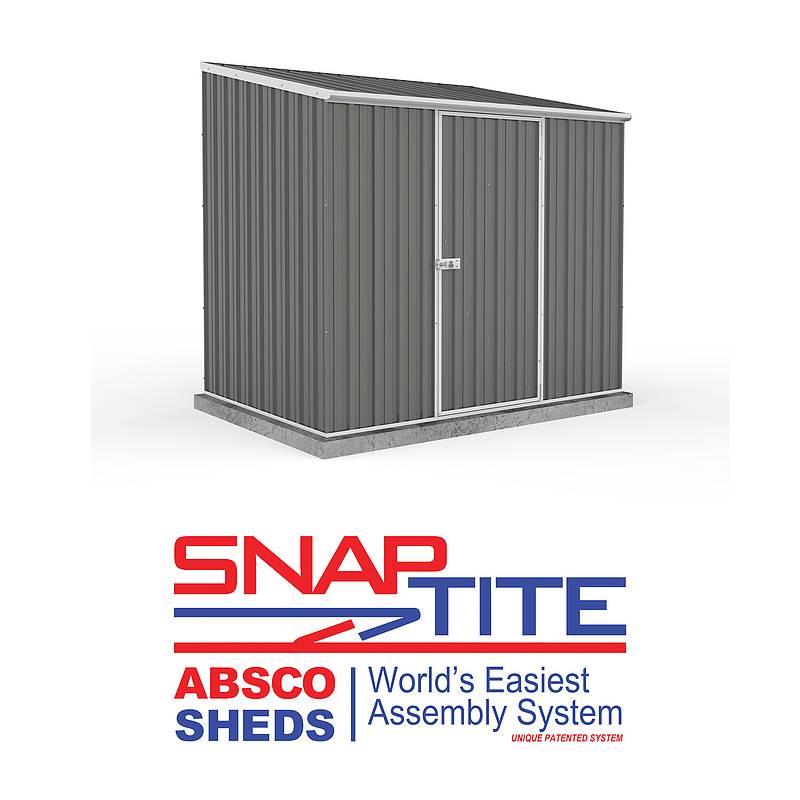 Absco 7' 5 x 5 Woodland Grey Easy Build Pent Metal Shed