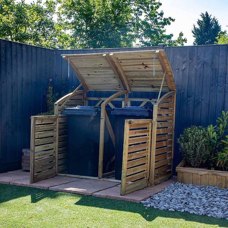 Pressure Treated Double Bin Store