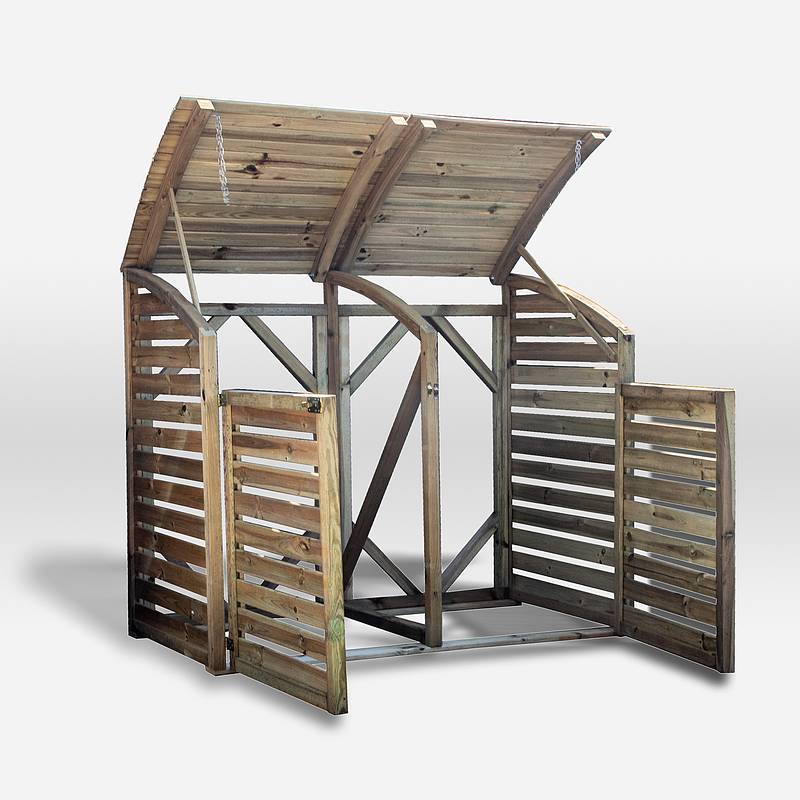 Pressure Treated Double Bin Store