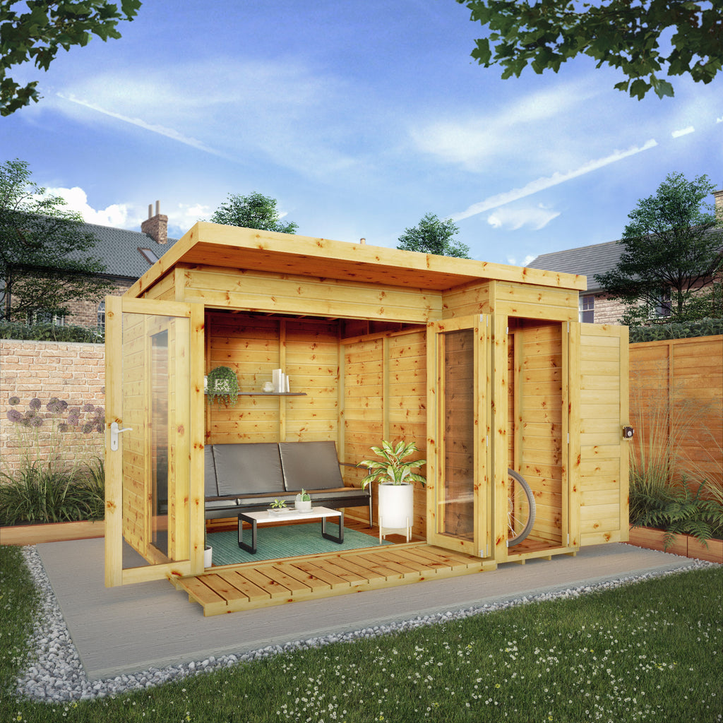 10 x 8 Contemporary Summerhouse with Side Shed