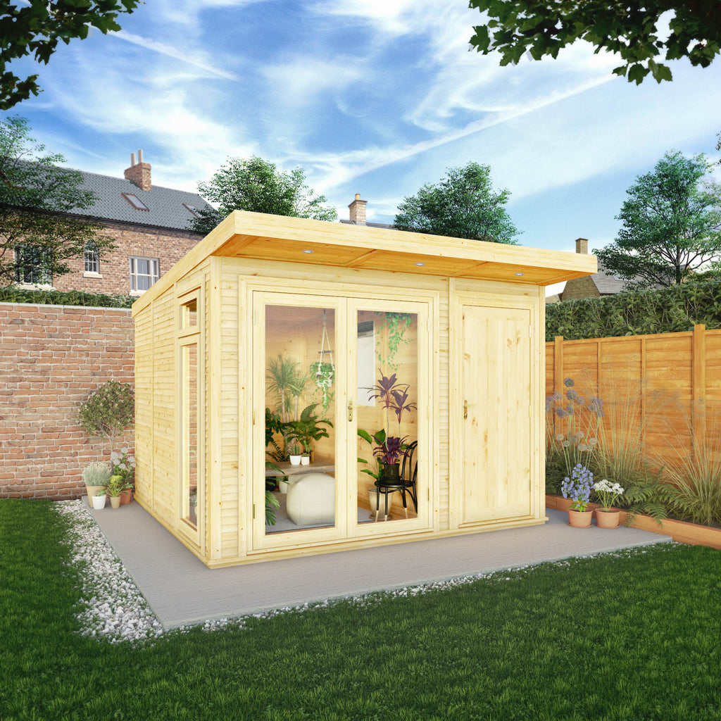 3m x 3m Insulated Garden Room with Side Shed