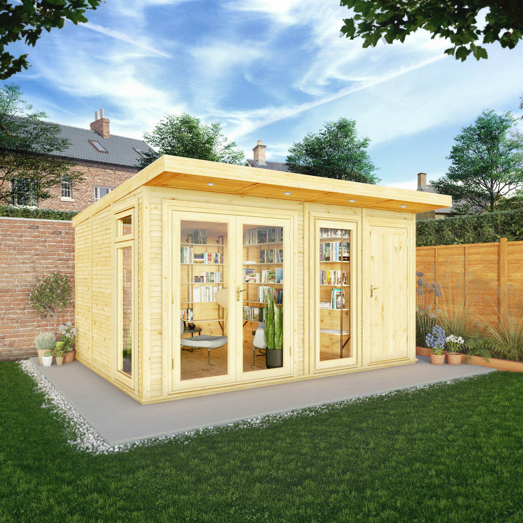 4m x 3m Insulated Garden Room with Side Shed