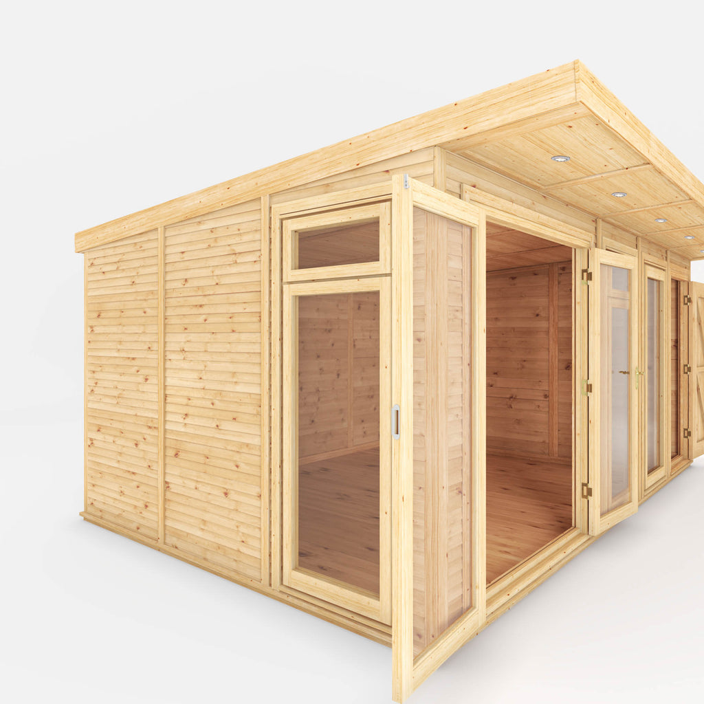 5m x 3m Insulated Garden Room with Side Shed