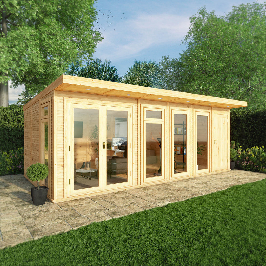 6m x 3m Insulated Garden Room with Side Shed