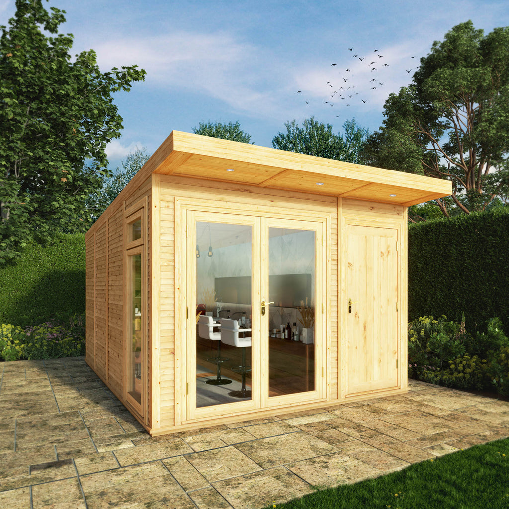 3m x 4m Insulated Garden Room with Side Shed
