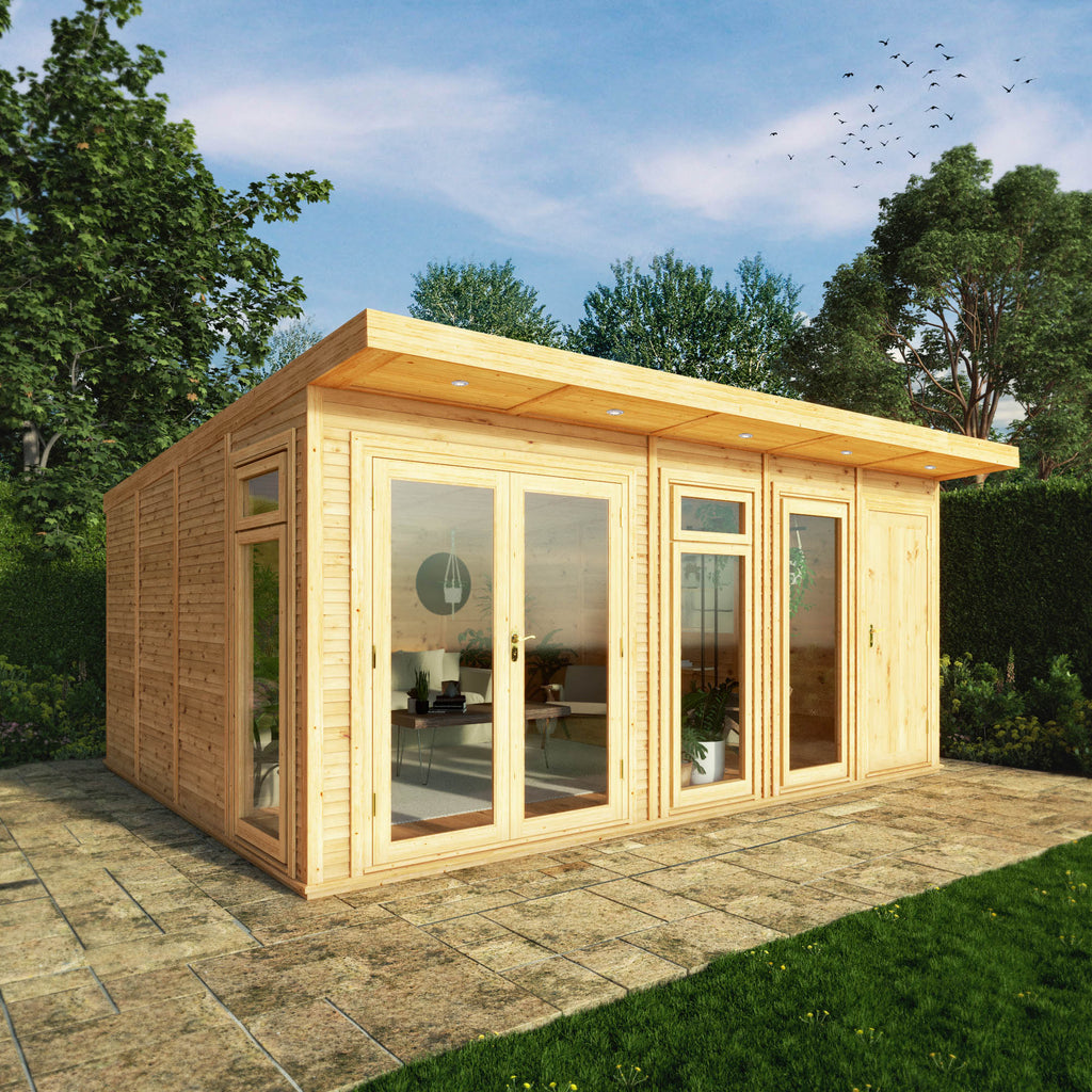 5m x 4m Insulated Garden Room with Side Shed