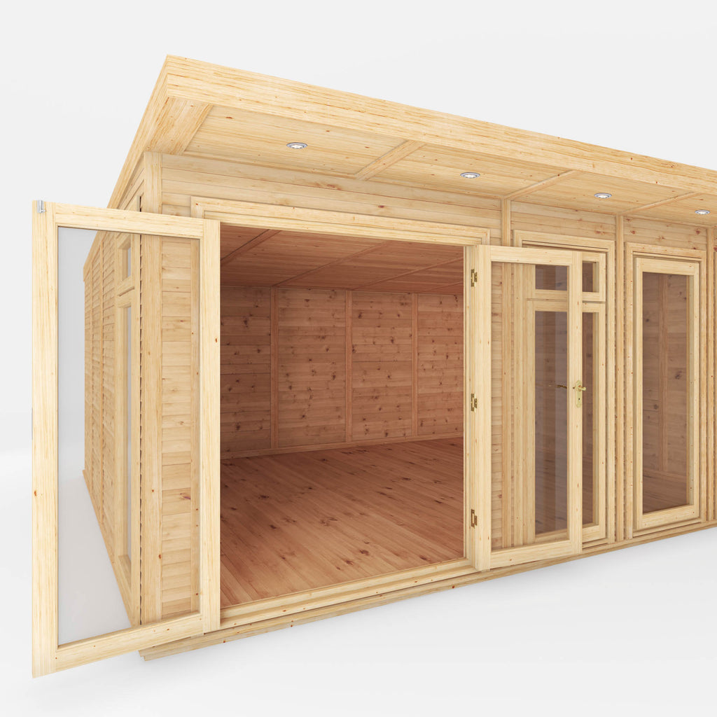 6m x 4m Insulated Garden Room with Side Shed