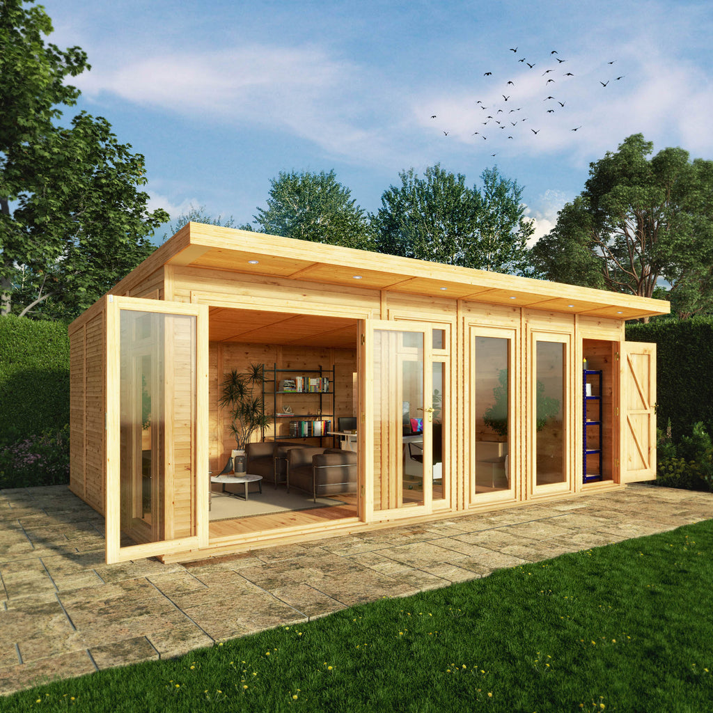 6m x 4m Insulated Garden Room with Side Shed