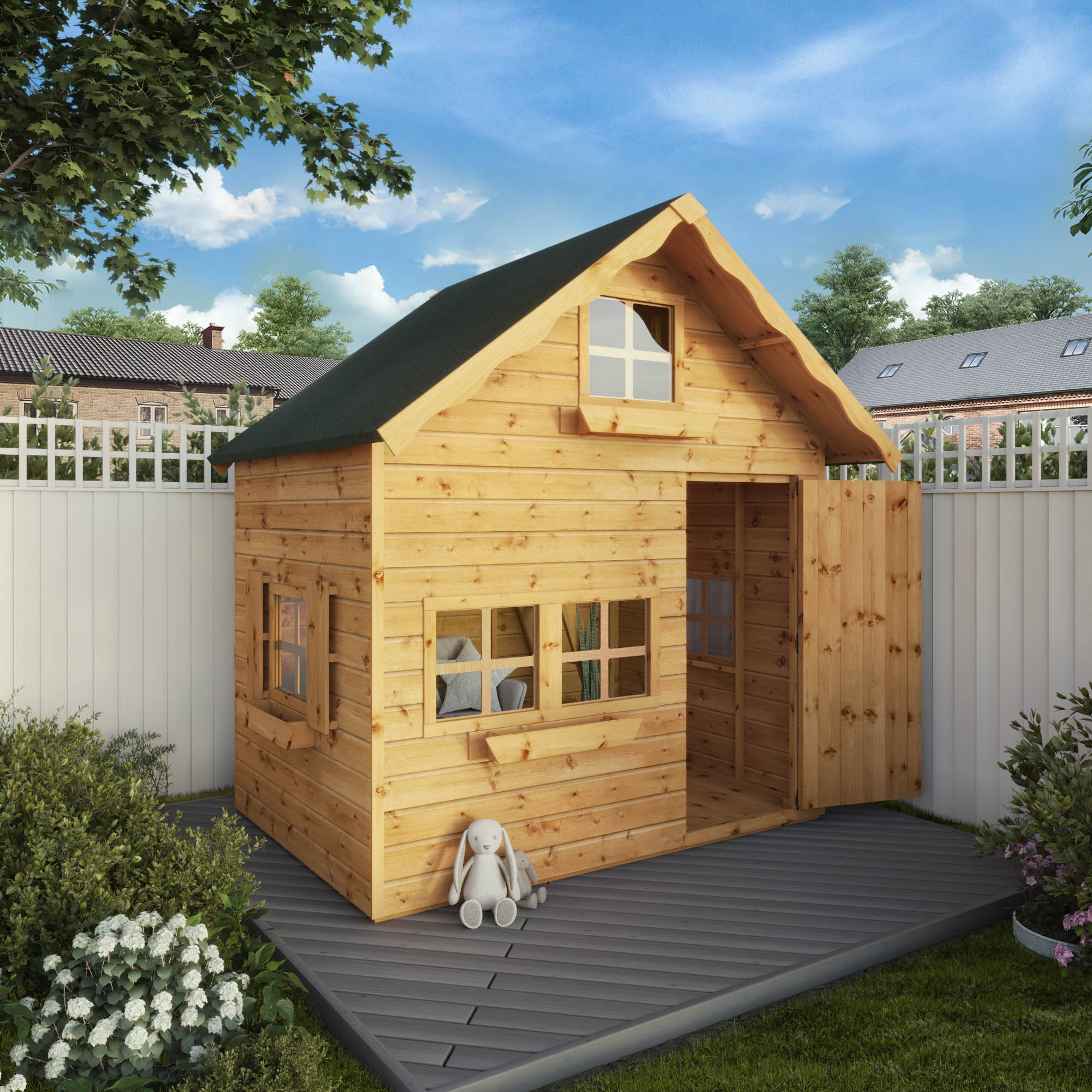 7 x 5 Double Storey Swiss Cottage Playhouse