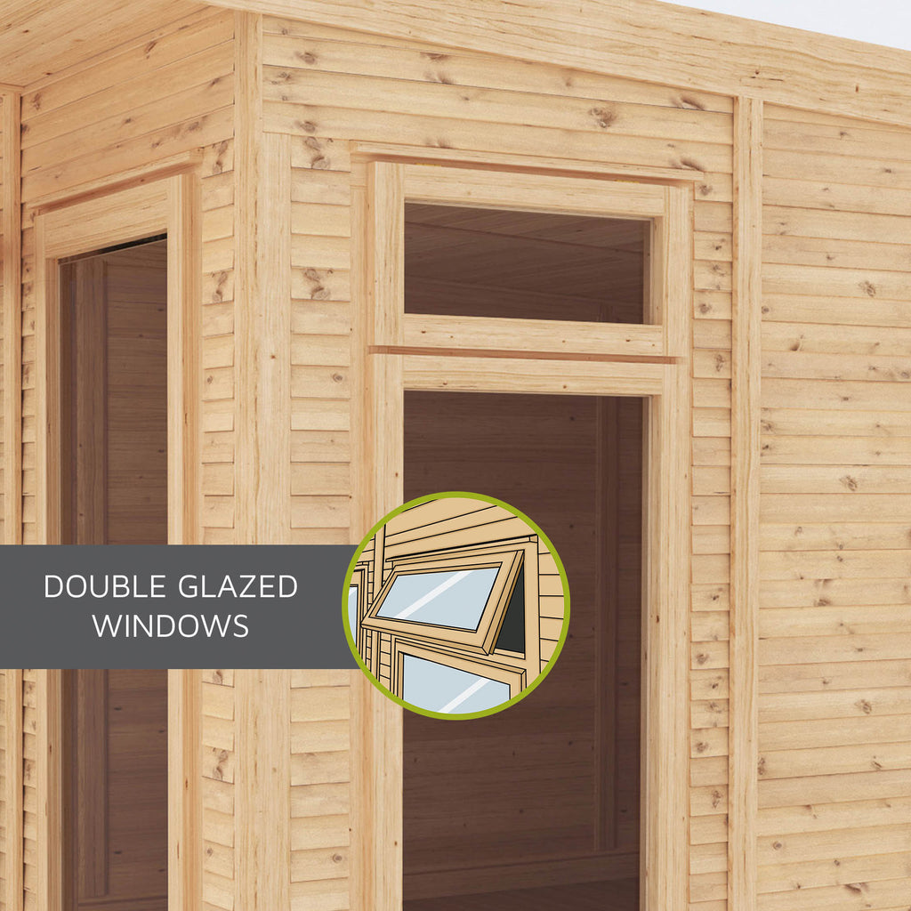 6m x 3m Insulated Garden Room with Side Shed