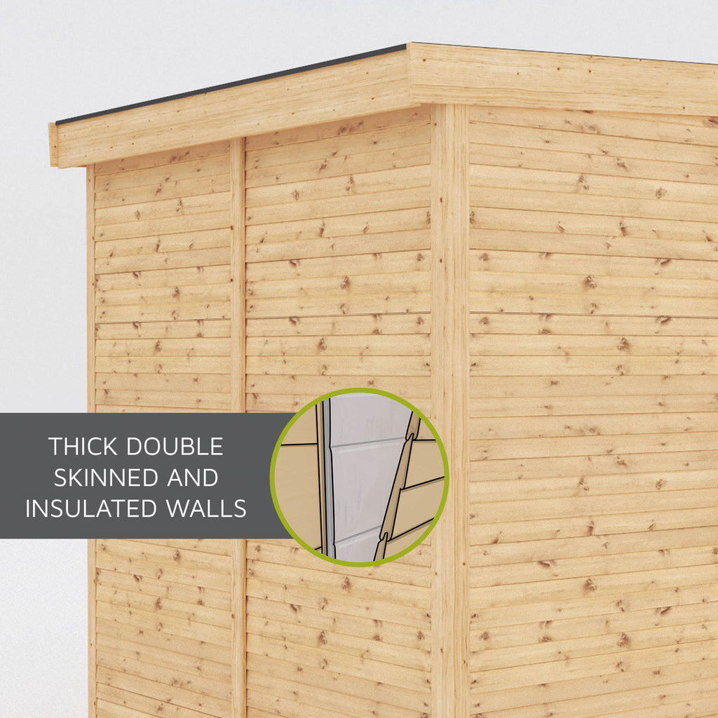 4m x 3m Insulated Garden Room with Side Shed