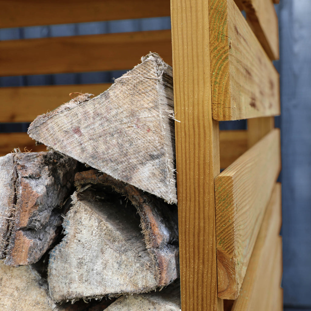 6ft x 3ft Pressure Treated Wooden Double Log Store