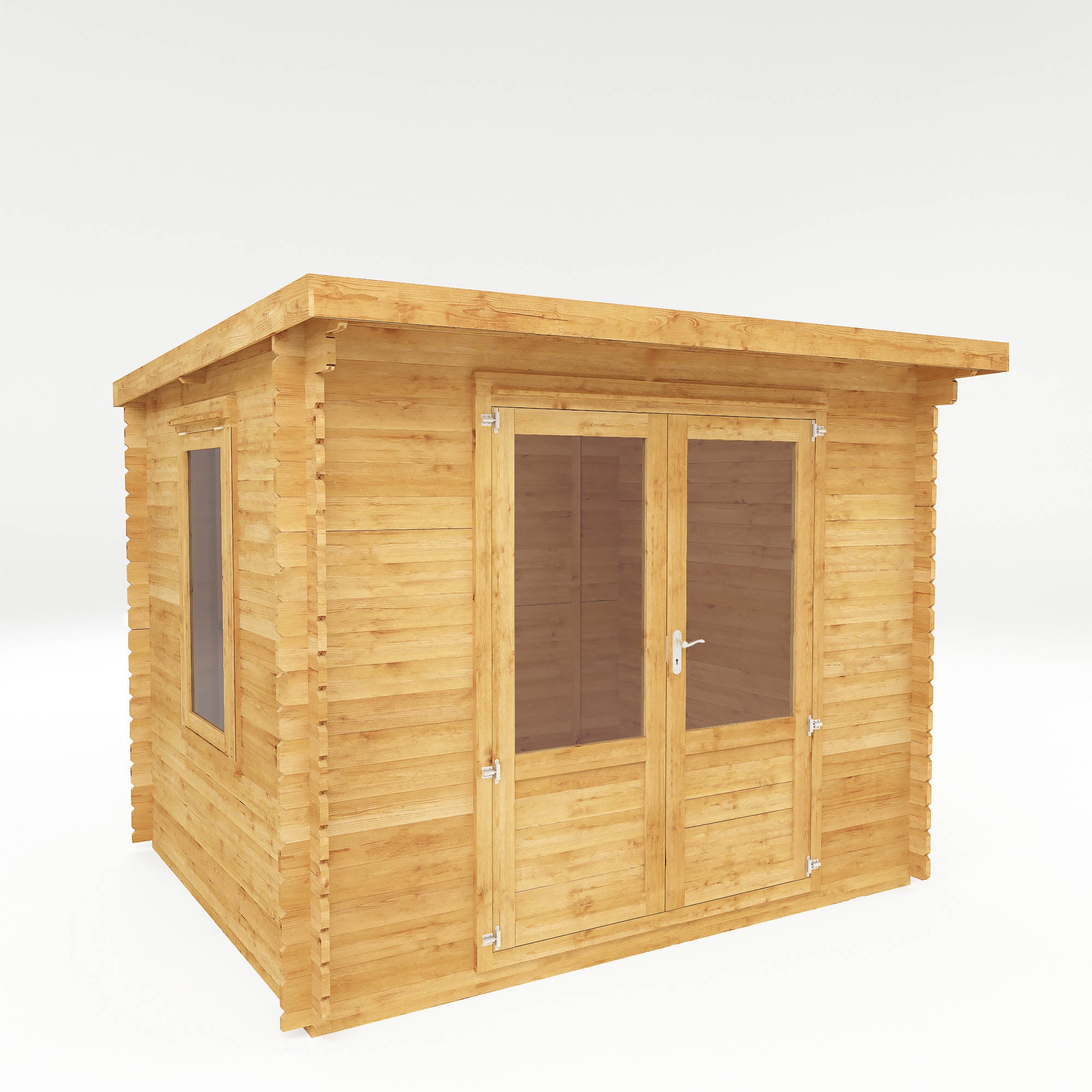 3m x 2.5m Pent Log Cabin