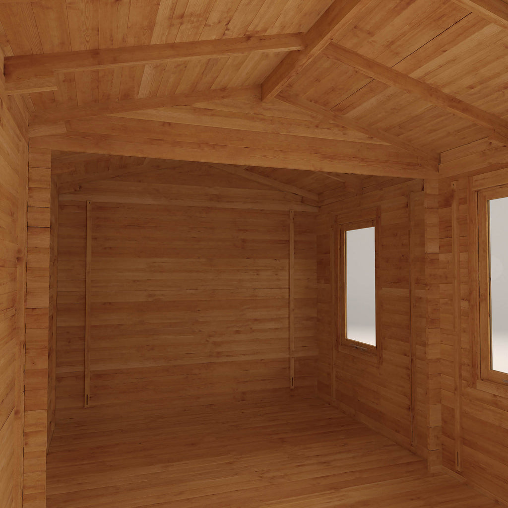 5m x 3m Corner Lodge Grande-Right Sided Log Cabin